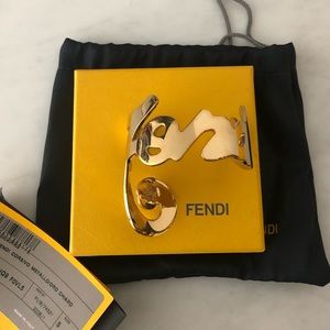 RARE Fendi Corsivo Gold Arm Cuff
